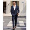 imageCOOFANDY Men Suits Classic Fit 2 Piece Suit Set One Button Casual Blazer Wedding Bussiness Suit SeparatesNavy Bluesolid