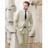 imageCOOFANDY Mens 2 Piece Suits Classic Fit 2 Button Dress Suits Tuxedo Jacket Blazer for Wedding Business Dinner PromKhaki