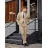 imageCOOFANDY Mens 2 Piece Suits Classic Fit Suit Set 2 Button Blazer Jacket and Dress Pants for Wedding Business PromKhaki