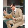 imageCOOFANDY Mens 2 Piece Suits Classic Fit Suit Set 2 Button Blazer Jacket and Dress Pants for Wedding Business PromKhaki