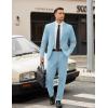 imageCOOFANDY Mens 2 Piece Suits Classic Fit Suit Set 2 Button Blazer Jacket and Dress Pants for Wedding Business PromLight Blue