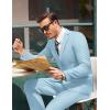 imageCOOFANDY Mens 2 Piece Suits Classic Fit Suit Set 2 Button Blazer Jacket and Dress Pants for Wedding Business PromLight Blue