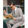 imageCOOFANDY Mens 2 Piece Suits Classic Fit Suit Set 2 Button Blazer Jacket and Dress Pants for Wedding Business PromLight Grey