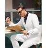 imageCOOFANDY Mens 2 Piece Suits Classic Fit Suit Set 2 Button Blazer Jacket and Dress Pants for Wedding Business PromWhite