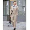 imageCOOFANDY Mens 3 Pieces Suit Slim Fit Tuxedo Set One Button Shawl Lapel Dinner Prom Jacket Vest Pants with TieBeige