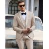 imageCOOFANDY Mens 3 Pieces Suit Slim Fit Tuxedo Set One Button Shawl Lapel Dinner Prom Jacket Vest Pants with TieBeige