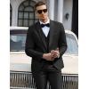 imageCOOFANDY Mens 3 Pieces Suit Slim Fit Tuxedo Set One Button Shawl Lapel Dinner Prom Jacket Vest Pants with TieBlack