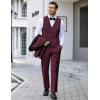 imageCOOFANDY Mens 3 Pieces Suit Slim Fit Tuxedo Set One Button Shawl Lapel Dinner Prom Jacket Vest Pants with TieBurgundyBlack