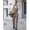 imageCOOFANDY Mens 3 Pieces Suit Slim Fit Tuxedo Set One Button Shawl Lapel Dinner Prom Jacket Vest Pants with TieKhaki