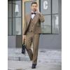 imageCOOFANDY Mens 3 Pieces Suit Slim Fit Tuxedo Set One Button Shawl Lapel Dinner Prom Jacket Vest Pants with TieKhaki