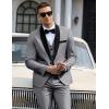 imageCOOFANDY Mens 3 Pieces Suit Slim Fit Tuxedo Set One Button Shawl Lapel Dinner Prom Jacket Vest Pants with TieLgreyBlack