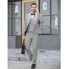 imageCOOFANDY Mens 3 Pieces Suit Slim Fit Tuxedo Set One Button Shawl Lapel Dinner Prom Jacket Vest Pants with TieLight Grey