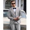 imageCOOFANDY Mens 3 Pieces Suit Slim Fit Tuxedo Set One Button Shawl Lapel Dinner Prom Jacket Vest Pants with TieLight Grey