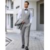 imageCOOFANDY Mens 3 Pieces Suit Slim Fit Tuxedo Set One Button Shawl Lapel Dinner Prom Jacket Vest Pants with TieLight Grey