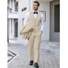 imageCOOFANDY Mens 3 Pieces Suit Slim Fit Tuxedo Set One Button Shawl Lapel Dinner Prom Jacket Vest Pants with TieLight Khaki