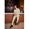 imageCOOFANDY Mens 3 Pieces Suit Slim Fit Tuxedo Set One Button Shawl Lapel Dinner Prom Jacket Vest Pants with TieLight Khaki
