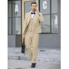 imageCOOFANDY Mens 3 Pieces Suit Slim Fit Tuxedo Set One Button Shawl Lapel Dinner Prom Jacket Vest Pants with TieLight Khaki