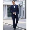 imageCOOFANDY Mens 3 Pieces Suit Slim Fit Tuxedo Set One Button Shawl Lapel Dinner Prom Jacket Vest Pants with TieNavy Blue