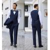 imageCOOFANDY Mens 3 Pieces Suit Slim Fit Tuxedo Set One Button Shawl Lapel Dinner Prom Jacket Vest Pants with TieNavy Blue
