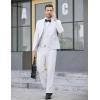 imageCOOFANDY Mens 3 Pieces Suit Slim Fit Tuxedo Set One Button Shawl Lapel Dinner Prom Jacket Vest Pants with TieWhite