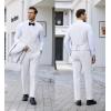 imageCOOFANDY Mens 3 Pieces Suit Slim Fit Tuxedo Set One Button Shawl Lapel Dinner Prom Jacket Vest Pants with TieWhite