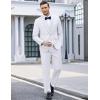 imageCOOFANDY Mens 3 Pieces Suit Slim Fit Tuxedo Set One Button Shawl Lapel Dinner Prom Jacket Vest Pants with TieWhite