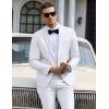 imageCOOFANDY Mens 3 Pieces Suit Slim Fit Tuxedo Set One Button Shawl Lapel Dinner Prom Jacket Vest Pants with TieWhite