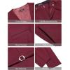 imageCOOFANDY Mens 3 Pieces Suit Slim Fit Tuxedo Set One Button Shawl Lapel Dinner Prom Jacket Vest Pants with TieWine Red