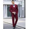 imageCOOFANDY Mens 3 Pieces Suit Slim Fit Tuxedo Set One Button Shawl Lapel Dinner Prom Jacket Vest Pants with TieWine Red