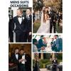 imageCOOFANDY Mens Tuxedo Suit Set Slim Fit 2 Piece One Button Christmas Blazer Jacket Pants for WeddingDinnerPromBlack