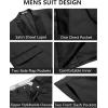 imageCOOFANDY Mens Tuxedo Suit Set Slim Fit 2 Piece One Button Christmas Blazer Jacket Pants for WeddingDinnerPromBlack