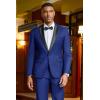 imageCOOFANDY Mens Tuxedo Suit Set Slim Fit 2 Piece One Button Christmas Blazer Jacket Pants for WeddingDinnerPromBlue