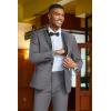 imageCOOFANDY Mens Tuxedo Suit Set Slim Fit 2 Piece One Button Christmas Blazer Jacket Pants for WeddingDinnerPromDark Gray