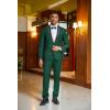 imageCOOFANDY Mens Tuxedo Suit Set Slim Fit 2 Piece One Button Christmas Blazer Jacket Pants for WeddingDinnerPromGreen