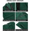 imageCOOFANDY Mens Tuxedo Suit Set Slim Fit 2 Piece One Button Christmas Blazer Jacket Pants for WeddingDinnerPromGreen