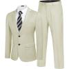 imageCOOFANDY Mens 2 Piece Suits Classic Fit 2 Button Dress Suits Tuxedo Jacket Blazer for Wedding Business Dinner PromKhaki