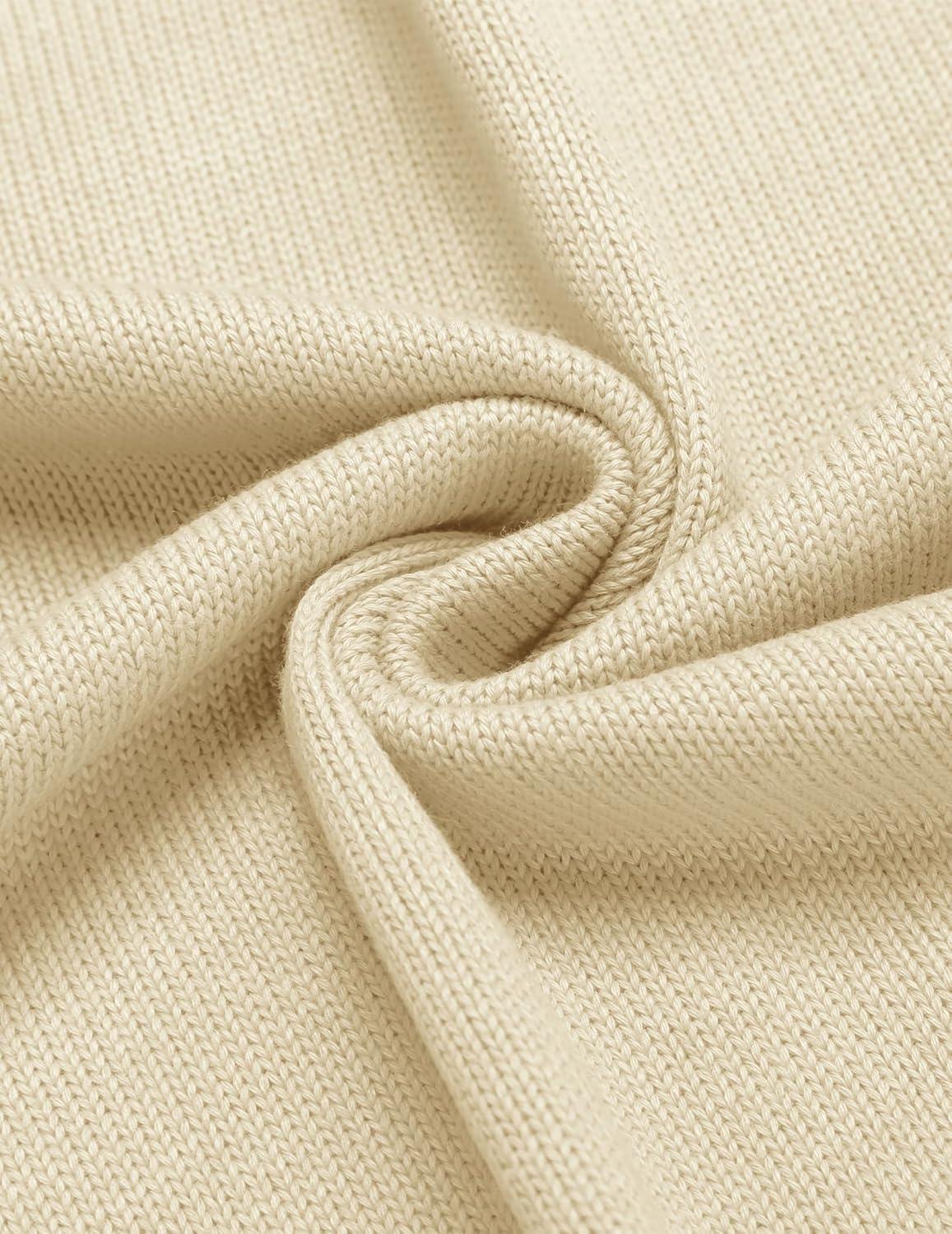 imageCOOFANDY Mens Cardigan Sweater Long Sleeve Casual V Neck Button Down Knitted Sweater with PocketsCream