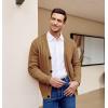 imageCOOFANDY Mens Cardigan Sweater Cable Knit V Neck Button up Sweaters Ribbed Cardigan Sweater with PocketsCaramel