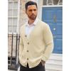 imageCOOFANDY Mens Cardigan Sweater Long Sleeve Casual V Neck Button Down Knitted Sweater with PocketsCream