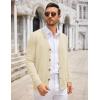 imageCOOFANDY Mens Cardigan Sweater Long Sleeve Casual V Neck Button Down Knitted Sweater with PocketsCream