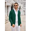 imageCOOFANDY Mens Cardigan Sweater Long Sleeve Casual V Neck Button Down Knitted Sweater with PocketsDark Green