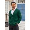 imageCOOFANDY Mens Cardigan Sweater Long Sleeve Casual V Neck Button Down Knitted Sweater with PocketsDark Green