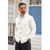 imageCOOFANDY Mens Cardigan Sweater Long Sleeve Casual V Neck Button Down Knitted Sweater with PocketsIvory