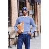 imageCOOFANDY Mens Crew Neck Sweaters Long Sleeve Lightweight Knit Dress Pullover SweatersClear Blue