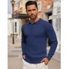 imageCOOFANDY Mens Knit Polo Shirts Long Sleeve Casual Button Down Ribbed Polo Shirt Fashion Golf ShirtsDeep Blue