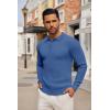 imageCOOFANDY Mens Knit Polo Shirts Long Sleeve Casual Button Down Ribbed Polo Shirt Fashion Golf ShirtsDenim Blue