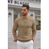 imageCOOFANDY Mens Knit Polo Shirts Long Sleeve Casual Button Down Ribbed Polo Shirt Fashion Golf ShirtsLight Brown