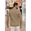 imageCOOFANDY Mens Knit Polo Shirts Long Sleeve Casual Button Down Ribbed Polo Shirt Fashion Golf ShirtsLight Brown