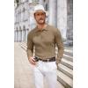 imageCOOFANDY Mens Knit Polo Shirts Long Sleeve Casual Button Down Ribbed Polo Shirt Fashion Golf ShirtsLight Brown