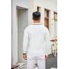 imageCOOFANDY Mens Knit Polo Sweater Casual Long Sleeve Polo Sweater Lightweight Button Down Golf Pullover SweatersWhite